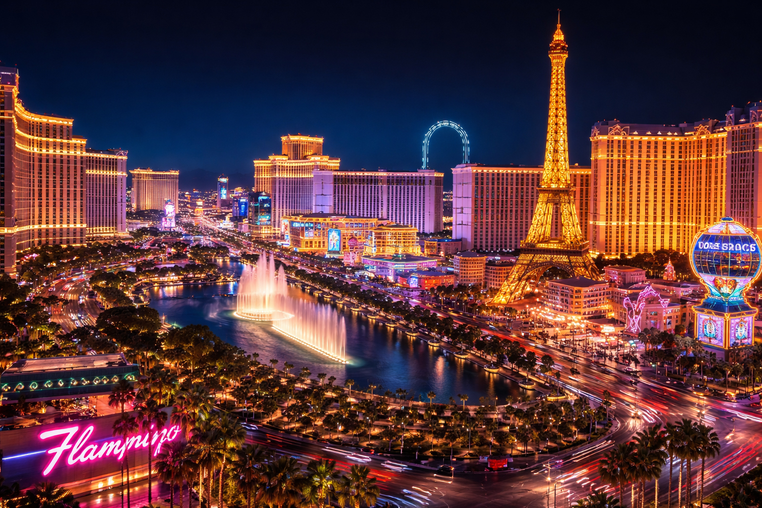 王道のラスベガス・ストリップの夜景