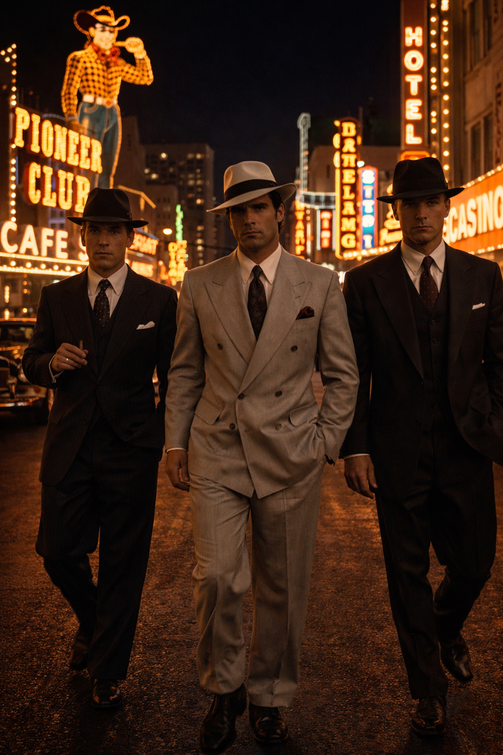 ダウンタウンの夜を思わせる歴史的イメージ