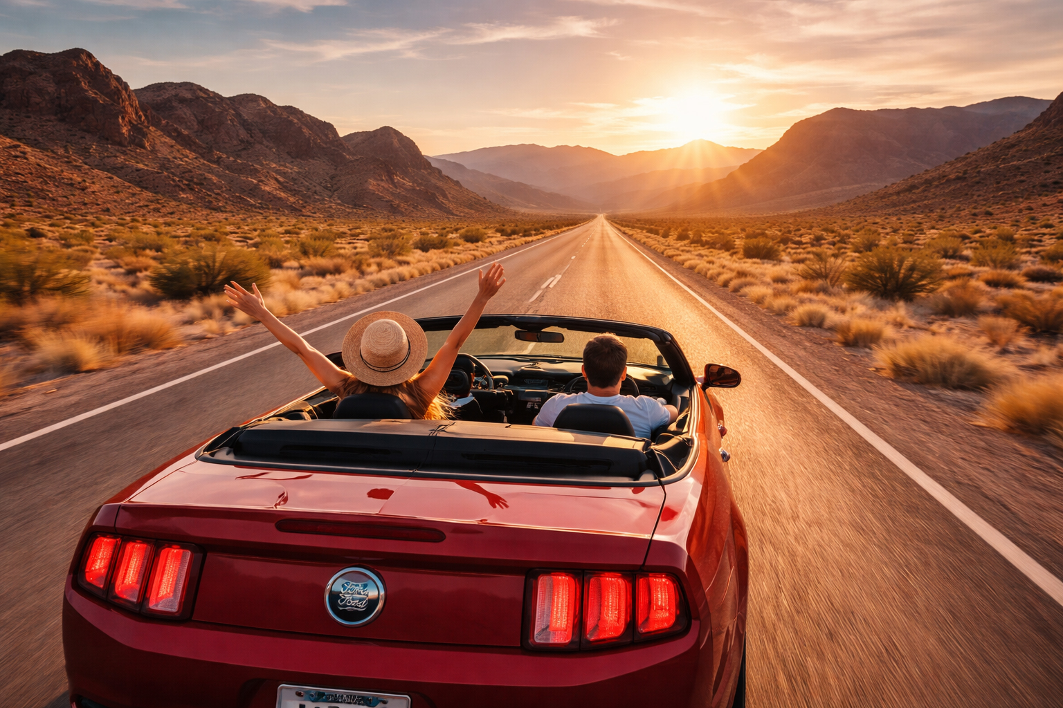 砂漠の広がりを感じるネバダの風景