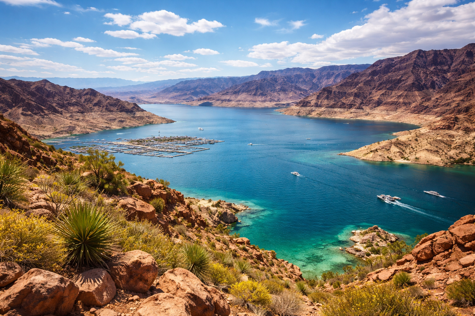 Lake Mead の青い景色